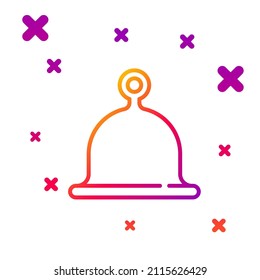 Color line Sauna hat icon isolated on white background. Gradient random dynamic shapes. Vector