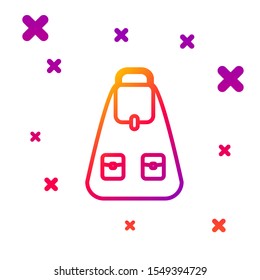 Color line School backpack icon isolated on white background. Gradient random dynamic shapes. Vector Illustration