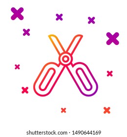 Color line Scissors icon isolated on white background. Tailor symbol. Cutting tool sign. Gradient random dynamic shapes. Vector Illustration