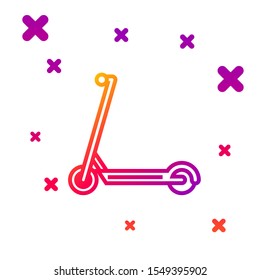 Color line Scooter icon isolated on white background. Gradient random dynamic shapes. Vector Illustration