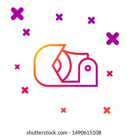 Color line Scotch icon isolated on white background. Roll of adhesive tape for work and repair. Sticky packing tape. Office tool and stuff. Gradient random dynamic shapes. Vector Illustration