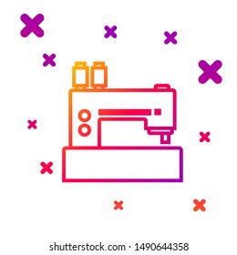 Color line Sewing machine icon isolated on white background. Gradient random dynamic shapes. Vector Illustration