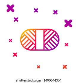 Color line Sewing thread on spool icon isolated on white background. Yarn spool. Thread bobbin. Gradient random dynamic shapes. Vector Illustration