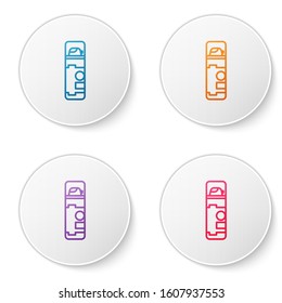 Color line Shaving gel foam icon isolated on white background. Shaving cream. Set icons in circle buttons. Vector Illustration