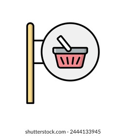 Icono de vector de cartel de línea de color