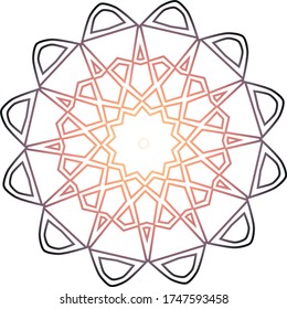 Farblinie einfache Mandala-Symbol