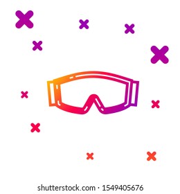 Color line Ski goggles icon isolated on white background. Extreme sport. Sport equipment. Gradient random dynamic shapes. Vector Illustration