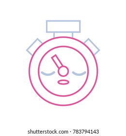 color line sleep and cute chronometer object kawaii