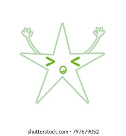 color line sleeping shiny star kawaii with arms