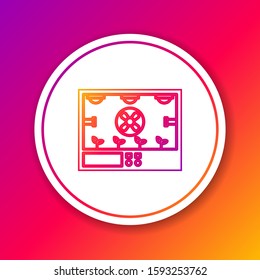 Color line Smart farming technology - farm automation system icon isolated on color background. Circle white button. Vector Illustration