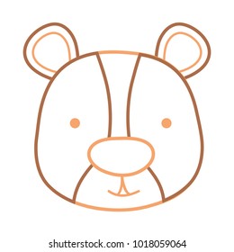color line smile bear head wild animal