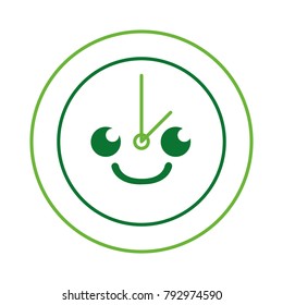 color line smile circle clock kawaii cartoon