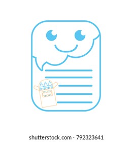 color line smile and cute note paper kawaii