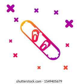 Color line Snowboard icon isolated on white background. Snowboarding board icon. Extreme sport. Sport equipment. Gradient random dynamic shapes. Vector Illustration