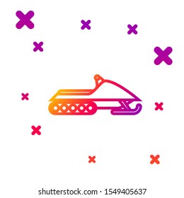 Color line Snowmobile icon isolated on white background. Snowmobiling sign. Extreme sport. Gradient random dynamic shapes. Vector Illustration