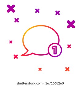 Color line Speech bubble chat icon isolated on white background. Message icon. Communication or comment chat symbol. Gradient random dynamic shapes. Vector Illustration