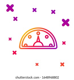 Color line Speedometer icon isolated on white background. Gradient random dynamic shapes. Vector Illustration