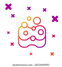 Color line Sponge icon isolated on white background. Wisp of bast for washing dishes. Cleaning service concept. Gradient random dynamic shapes. Vector