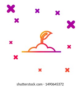 Color line Sprout icon isolated on white background. Seed and seedling. Leaves sign. Leaf nature. Gradient random dynamic shapes. Vector Illustration