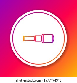 Color line Spyglass telescope lens icon isolated on color background. Sailor spyglass. Circle white button. Vector Illustration