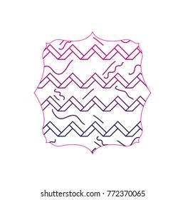 color line square with graphic abstract memphis background