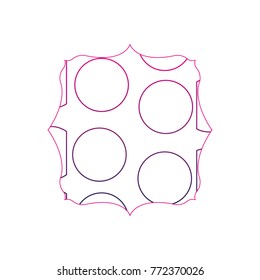 color line square with memphis geometric figure background