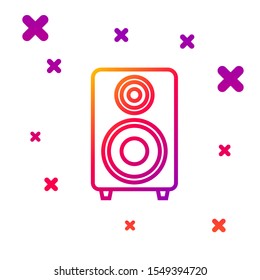 Color line Stereo speaker icon isolated on white background. Sound system speakers. Music icon. Musical column speaker bass equipment. Gradient random dynamic shapes. Vector Illustration
