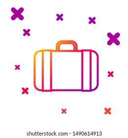 Color line Suitcase for travel icon isolated on white background. Traveling baggage sign. Travel luggage icon. Gradient random dynamic shapes. Vector Illustration