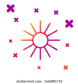 Color line Sun icon isolated on white background. Summer symbol. Good sunny day. Gradient random dynamic shapes. Vector Illustration