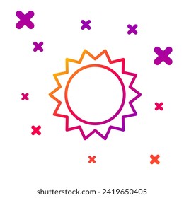 Color line Sun icon isolated on white background. Summer symbol. Good sunny day. Gradient random dynamic shapes. Vector Illustration
