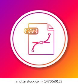 Color line SVG file document. Download svg button icon isolated on color background. SVG file symbol. Circle white button. Vector Illustration svg