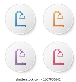 Color line Table lamp icon isolated on white background. Set icons in circle buttons. Vector Illustration