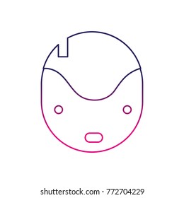 color line technology robot head with eyes and mouth