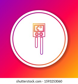 Color line Temperature and humidity sensor icon isolated on color background. Circle white button. Vector Illustration