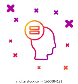 Icono de prueba de línea de color o hoja de examen aislado en fondo blanco. Papel de prueba, examen o concepto de encuesta. Formas dinámicas aleatorias degradadas. Ilustración vectorial
