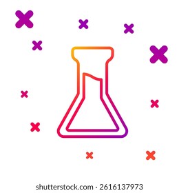 Color line Test tube and flask icon isolated on white background. Chemical laboratory test. Laboratory glassware. Gradient random dynamic shapes. Vector