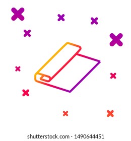 Color line Textile fabric roll icon isolated on white background. Roll, mat, rug, cloth, carpet or paper roll icon. Gradient random dynamic shapes. Vector Illustration