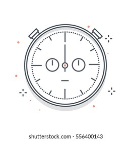 Color line, timer concept illustration, icon, background and graphics. The illustration is colorful, flat, vector, pixel perfect, suitable for web and print. It is linear stokes and fills.