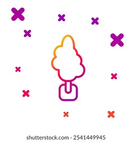Color line Tree icon isolated on white background. Forest symbol. Gradient random dynamic shapes. Vector