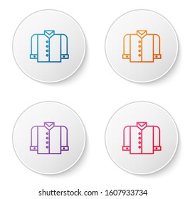 Color line T-shirt icon isolated on white background. Set icons in circle buttons. Vector Illustration