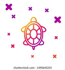 Color line Turtle icon isolated on white background. Gradient random dynamic shapes. Vector Illustration