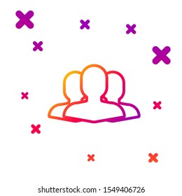 Color line Users group icon isolated on white background. Group of people icon. Business avatar symbol users profile icon. Gradient random dynamic shapes. Vector Illustration
