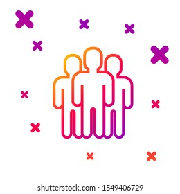 Color line Users group icon isolated on white background. Group of people icon. Business avatar symbol users profile icon. Gradient random dynamic shapes. Vector Illustration
