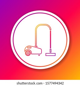 Color line Vacuum cleaner icon isolated on color background. Circle white button. Vector Illustration