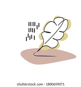 color line vector illustration of unique feather pencil design