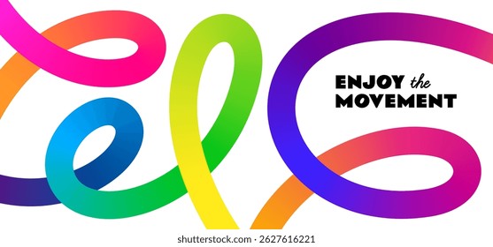 Color Line Vector Pattern. Abstract Background with Curve Gradient Shapes. Rainbow Ribbon Wave Graphic