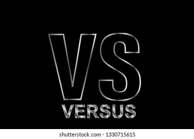 Color line versus logo VS letters for competition. Vector illustration