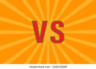 Color line versus logo VS letters for competition. Vector illustration 