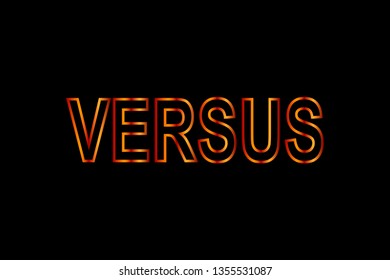 Color line versus logo VS letters for competition. Vector illustration
