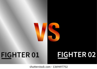 Color line versus logo VS letters for competition. Vector illustration 